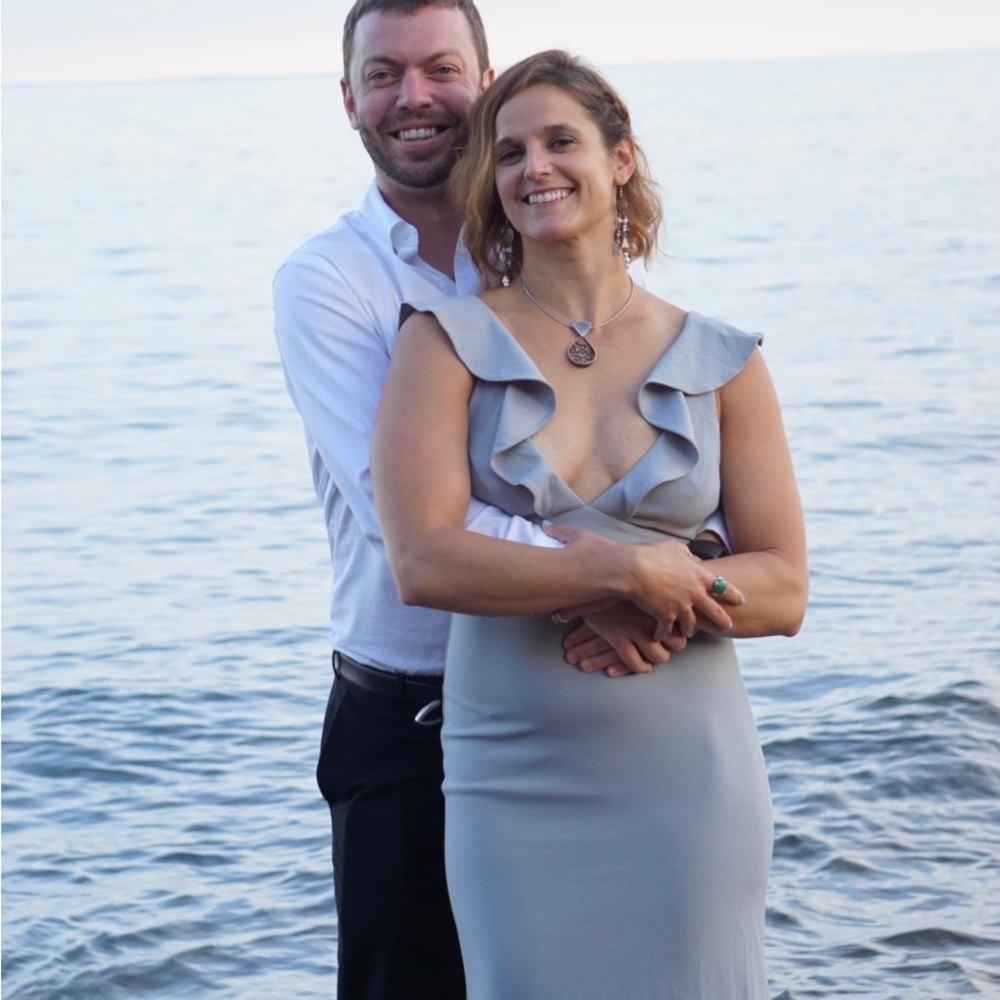 Beautiful and comfortable gray maxi dress.